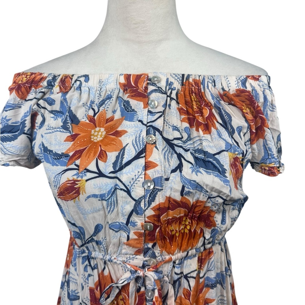 ⭐️ Host Pick ⭐️Abel The Label Floral orange and blue Maxi Dress  size medium